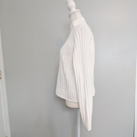 Hippie rose pull over turtleneck bright white sweater Size L - Picture 4 of 5